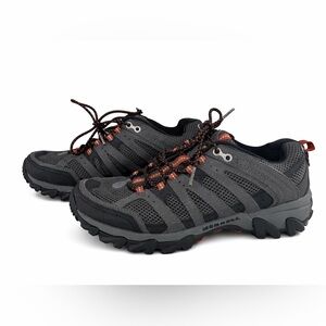 Merrell Moab Hiking Shoes Men’s 8.5 Gray Orange Trail Outdoor Sneakers